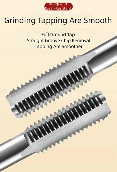 Hand Tap and Die Set with Handle for Thread Repair Rethreading Screws Combination Tool Kit Manual Socket Wrench Thread Repair - LKBA