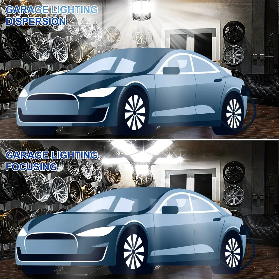 LED Garage Light Bulbs 45W 60W 80W10000LM Super Bright Garage Lighting LED Shop Light With Adjustable Panels, E27 Screw Socket - LKBA