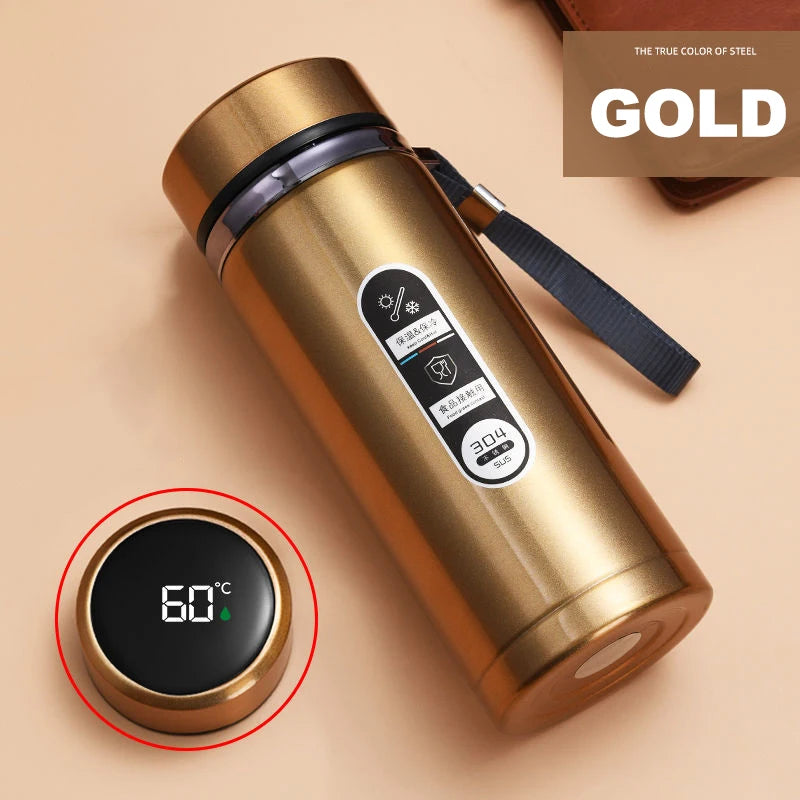 500ML-1Liter Stainless Steel Thermos Bottle with LED Temperature Display Sus304 Tea Water Bottle Vacuum Flask Portable Cups - LKBA