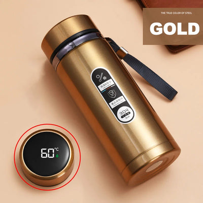 500ML-1Liter Stainless Steel Thermos Bottle with LED Temperature Display Sus304 Tea Water Bottle Vacuum Flask Portable Cups - LKBA