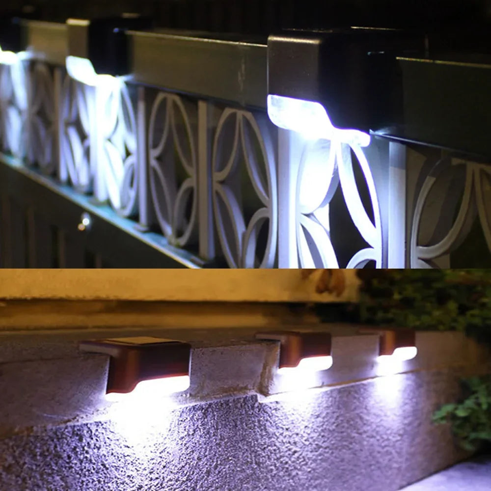 4-32pack Warm White Solar LED Step Lights Waterproof Outdoor Garden Path Stair Balcony Night Light Patio Fence Light Decoration - LKBA
