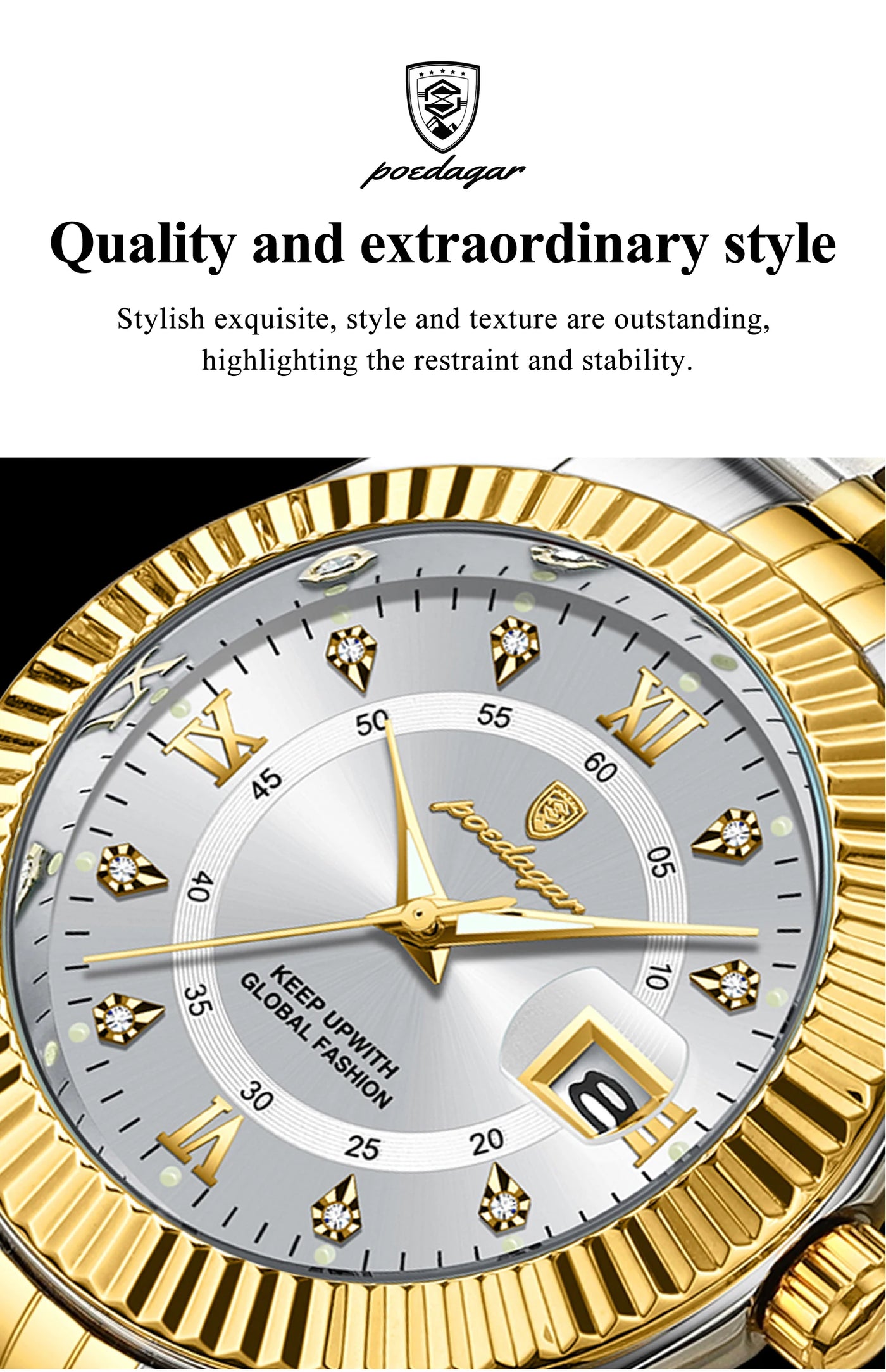 POEDAGAR Luxury Fashion Wristwatch For Men Stainless Steel Date Quartz Man Watch Waterproof Luminous Casual Men's Watches Reloj - LKBA