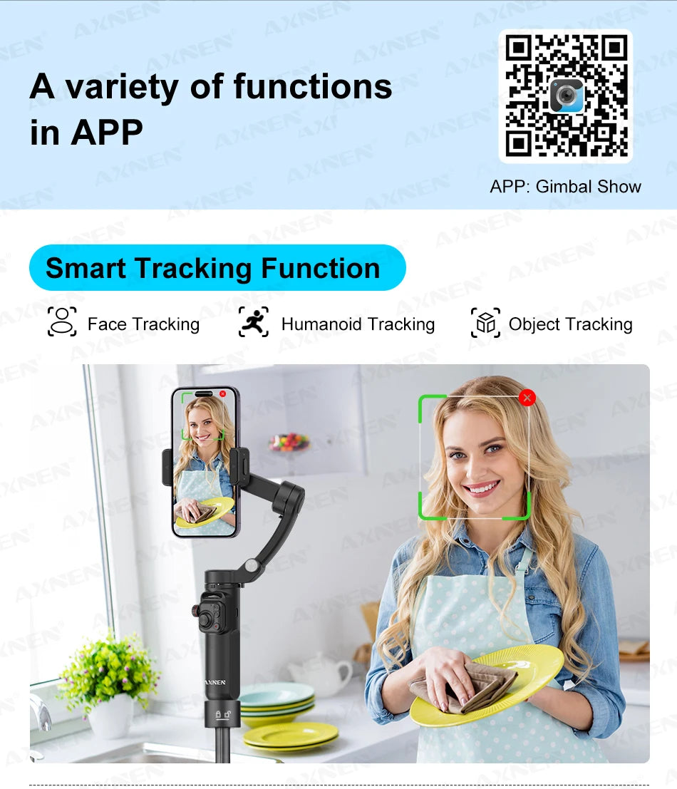 M02 Gimbal Smartphone Stabilizer 3-Axis Anti-shake Video Record Handheld Selfie Gimbals - LKBA