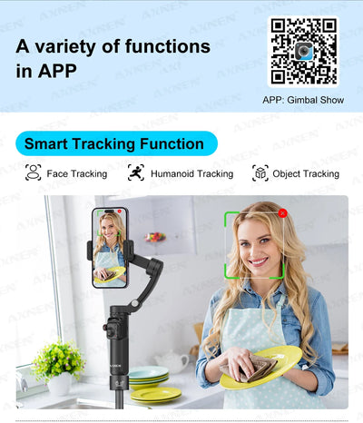 M02 Gimbal Smartphone Stabilizer 3-Axis Anti-shake Video Record Handheld Selfie Gimbals - LKBA