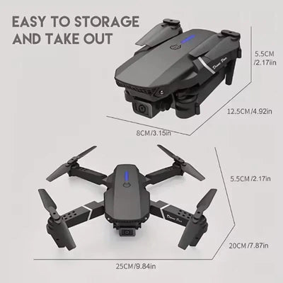 2025 E88Pro RC Drone 4K Professional With 1080P Wide Angle HD Camera Foldable Helicopter WIFI FPV Height Hold - LKBA
