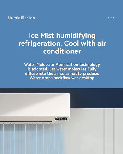 Mini Air Cooler Humidification Cooling USB Silent Timed Air Conditioning Fan Colorful Lights Night Light Led Screen 6 Wind Speed - LKBA