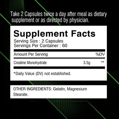 Creatine Monohydrate - Sports Supplements for Improved Performance, Muscle Recovery, and Enhancement - LKBA