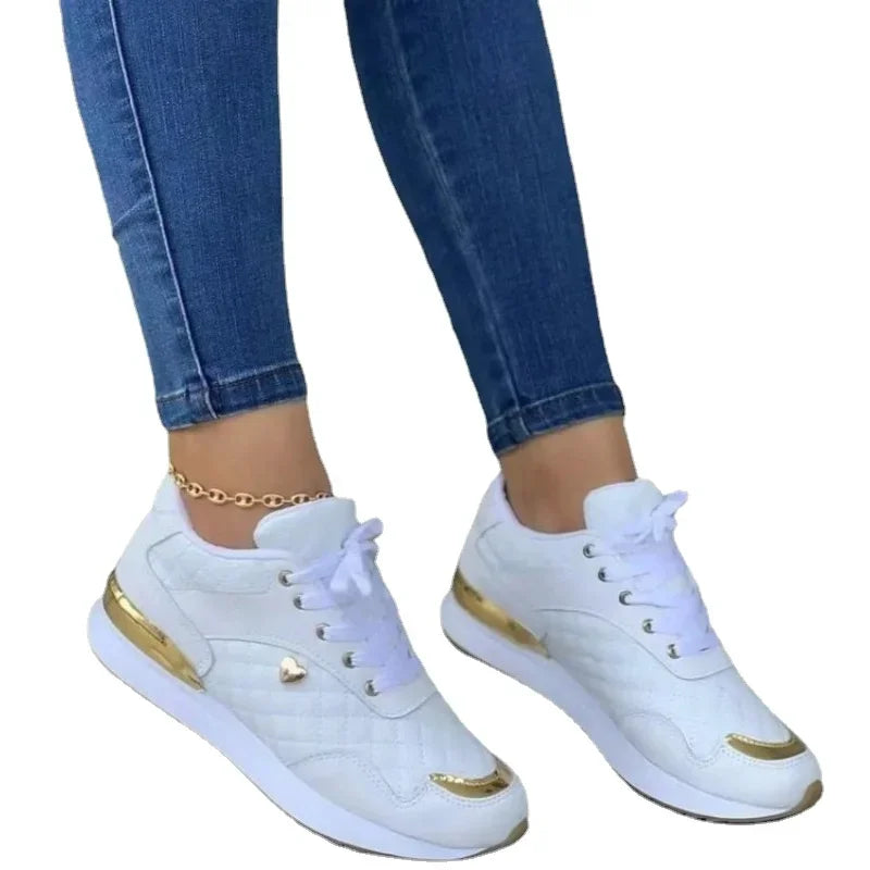 2025 Women's Mesh Sneakers Patchwork Lace Up Flat Shoes for Women Lightweight Female Shoes Classic Versatile Zapatillas De Mujer - LKBA