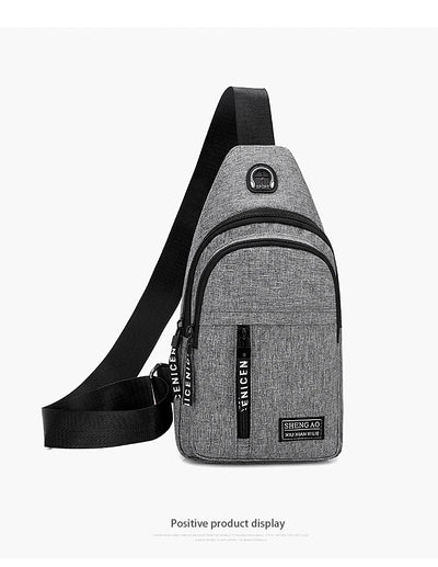 Travel Men's Handbags Multifunctional USB Chest Bag Designer Messenger Crossbody Bags Water-Proof Shoulder Bag Sports Back Pack - LKBA