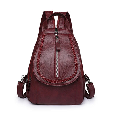 Soft leather shoulder bag for women 2025 new fashionable mini shopping backpack chest bag casual versatile diagonal cross bag - LKBA
