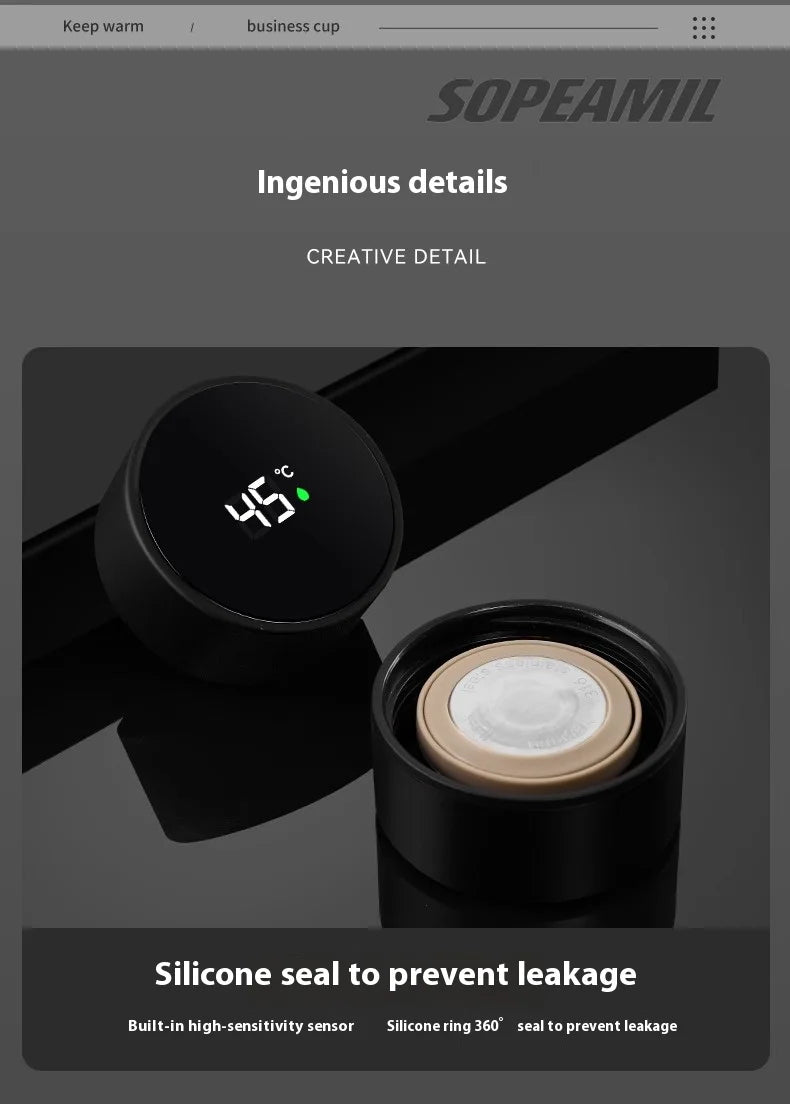 Car Vacuum Cup Thermos Mug Temperature Display Coffee Cup Mercedes-Benz A C E S Class A35 A45 C43 CLA CLS GLA GLC GLK ML SL Vito - LKBA