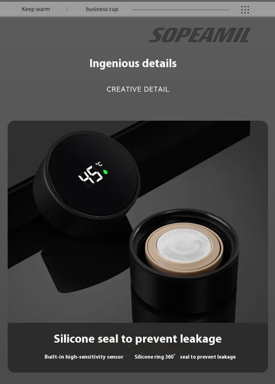 Car Vacuum Cup Thermos Mug Temperature Display Coffee Cup Mercedes-Benz A C E S Class A35 A45 C43 CLA CLS GLA GLC GLK ML SL Vito - LKBA