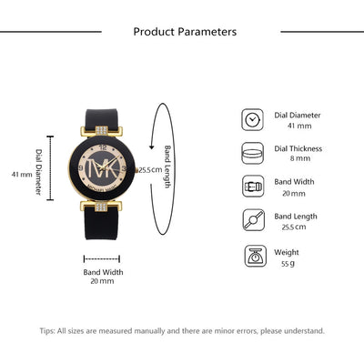 Fashion TVK Brand Women's Watch Simple Luxury Rhinestone Watch for Women Quartz Watch Casual Silicone Strap Ladies Clock - LKBA