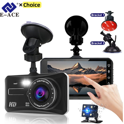 Dashcam 24H Touch Night Vision FULL HD 1080P Front And Rear Camera 4.0 Inch CAR DVR Mirror Digital Video Recorder Dvr Black Box - LKBA