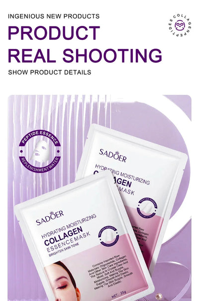 Collagen Anti-Wrinkle Facial Mask Anti-Aging Fade Fine Lines Firm Skin Moisturizing Brightening Smooth Skin Care Korean Cosmetics - LKBA