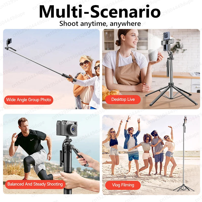 TOKQI Extendable Tripod with Bluetooth Remote,1/4'' Screw,Phone Holder,72inch Monopod for Smartphone Camera Projector brackets - LKBA