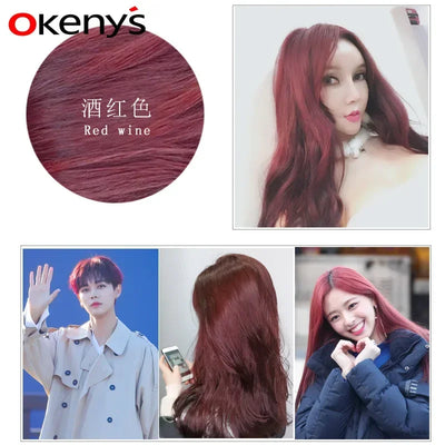 500ML Natural Soft Shiny Brown Golden Cover White Hair Dye Shampoo Wine Red Purple Hair Color Shampoo Black Grey Hair  Men Women - LKBA