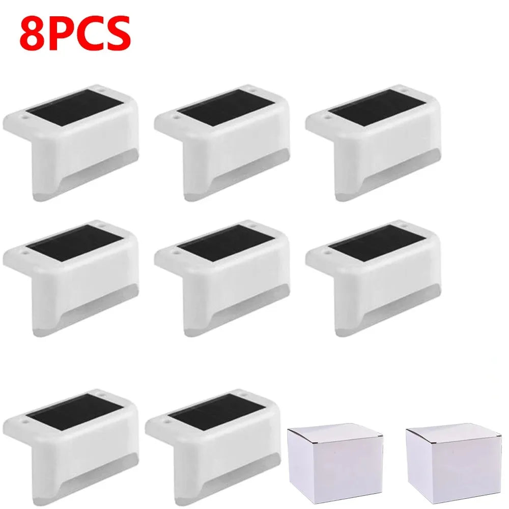 4-32pack Warm White Solar LED Step Lights Waterproof Outdoor Garden Path Stair Balcony Night Light Patio Fence Light Decoration - LKBA