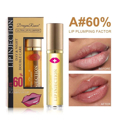 Instant Volumising Lip Plumper Oil Lip Enhancer Lip Gloss Plumping Serum Moisturizing Anti-Wrinkle Lipstick Sexy Lip Care Makeup - LKBA