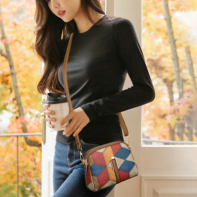 New Luxury Handbag Women Stitching Wild Messenger Bags Designer Brand Plaid Shoulder Bag Female Ladies Totes - LKBA