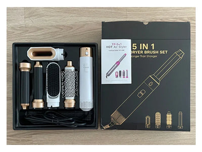 5 in 1 Hair Dryer Brush Hot Comb Set Professional Curling Iron Hair Straightener Styling Tool for Professional Hair Dryer - LKBA