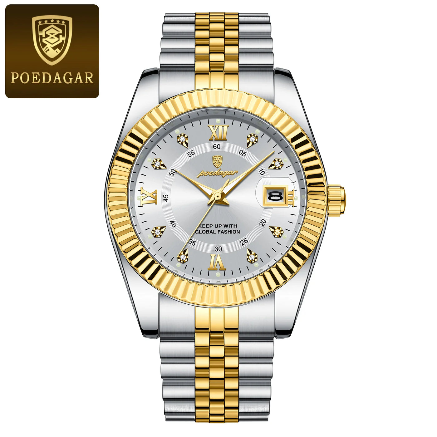 POEDAGAR Luxury Fashion Wristwatch For Men Stainless Steel Date Quartz Man Watch Waterproof Luminous Casual Men's Watches Reloj - LKBA