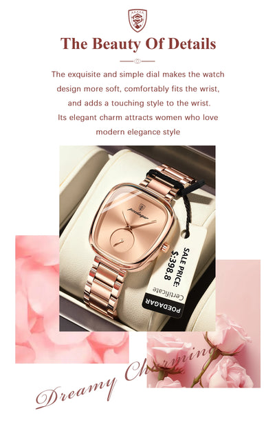 POEDAGAR Luxury Elegant Watch For Woman Waterproof Stainless Steel Quartz Women's Watches Simple High Quality Ladies Wristwatch - LKBA
