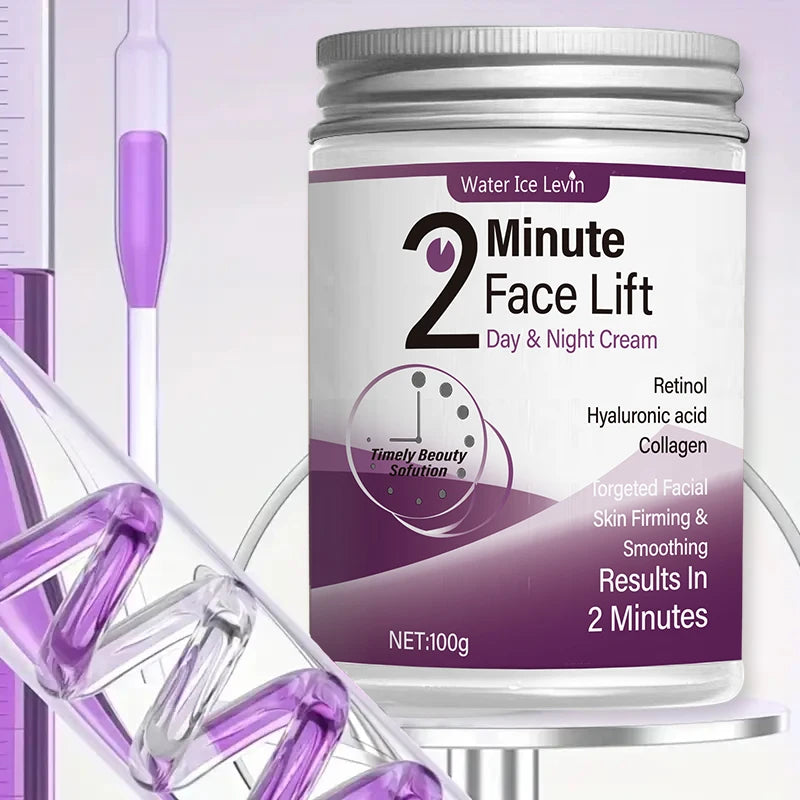 2 Minutes Facial Lifting Day and Night Cream Contains Retinol, Hyaluronic Acid and Collagen - Moisturizing Lotion Suitable for All Light Skin Tone - LKBA