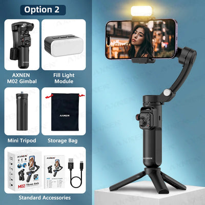 M02 Gimbal Smartphone Stabilizer 3-Axis Anti-shake Video Record Handheld Selfie Gimbals