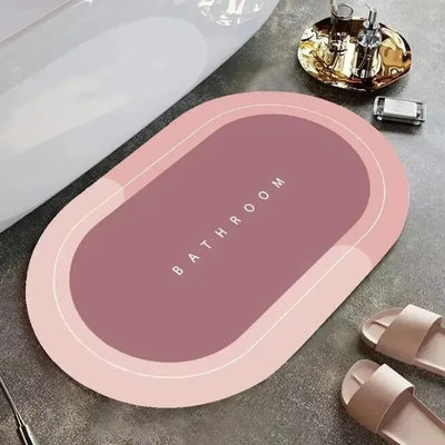 Absorbent Bath Mat Coral Velvet Bathroom Rug Fast Water Absorption Soft Comfortable Non-Slip Quick Dry Floor Mat - LKBA