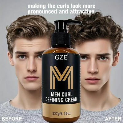 GZE Men Curl Defining Cream - Defined Bouncy Cue Curls Waves- Enhances Curl Definition and Hydrates Hair Frizz rls and Frizz - LKBA