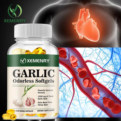 Odorless Garlic Capsules - Balance Cholesterol Levels, Support Heart and Cardiovascular Health - LKBA