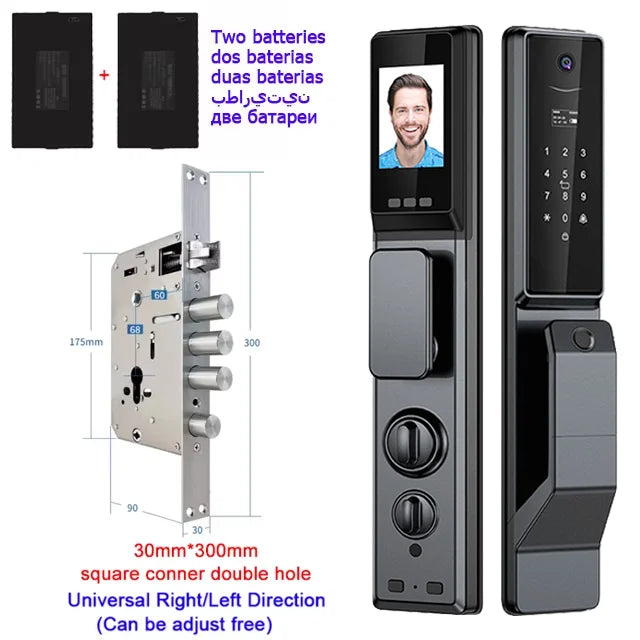 Waterproof Outdoor Smart  Lock Wifi Alexa Tuya APP Aluminium Alloy Material Fingerprint Password Smart Door Lock With Camera - LKBA