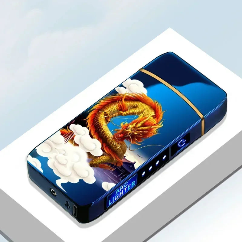 2025 Electric Windproof Metal Lighter Double Arc Flameless Plasma - LKBA