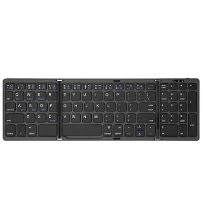 Bluetooth 5.1 Keyboard 3-Folding Mini Keyboard Rechargeable Foldable Keyboard with Touchpad - LKBA