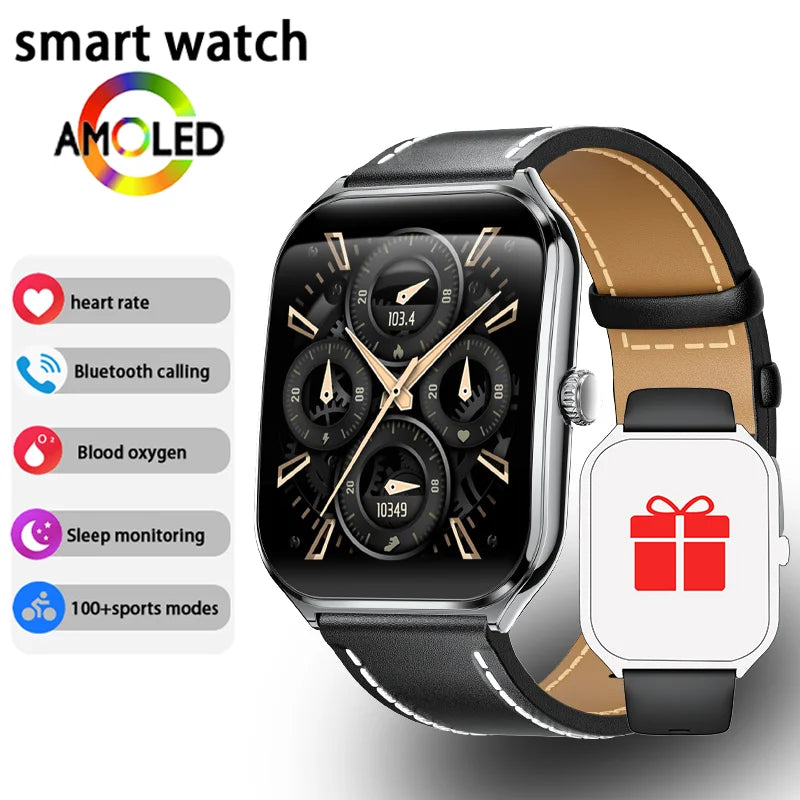 New Ultra Thin Smart Watch men 1.96" AMOLED 360*360 HD Pixel Display Always Show Time Call Reminder Smartwatch Ladies For huawei - LKBA