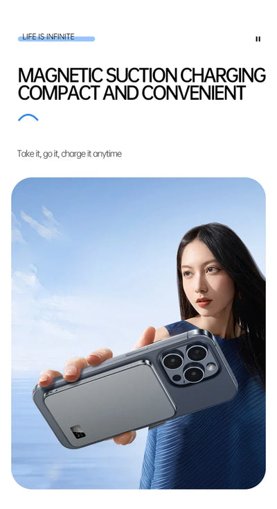 3C Certification 500000mAh Power Bank MagSafe Magnetic Wireless Fast Charge Portable Ultra-thin Battery - LKBA