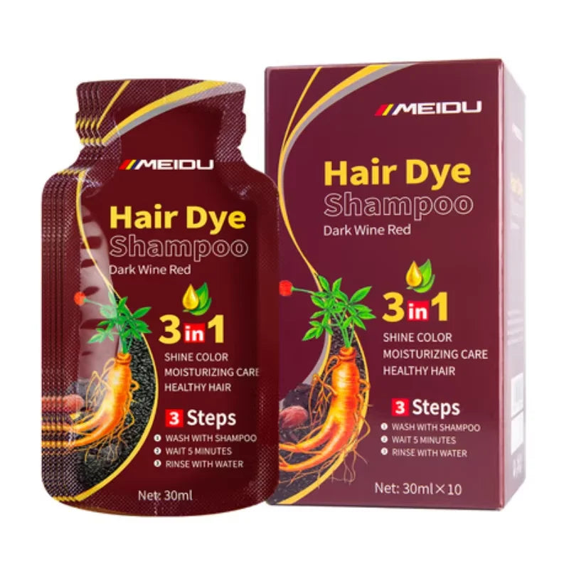 30ml/500ml 3-in-1 Quick Hair Dye Shampoo Natural Black Herbal Hair Dye Moisturizes Mild Hair Dye Conditioner Hair Care Products - LKBA