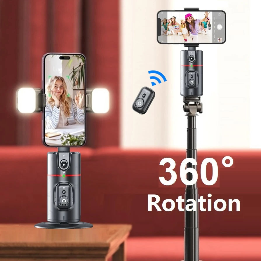 Auto Face Tracking Tripod 360°Rotation, No App, Smart Shooting Phone Holder for Live Video - LKBA