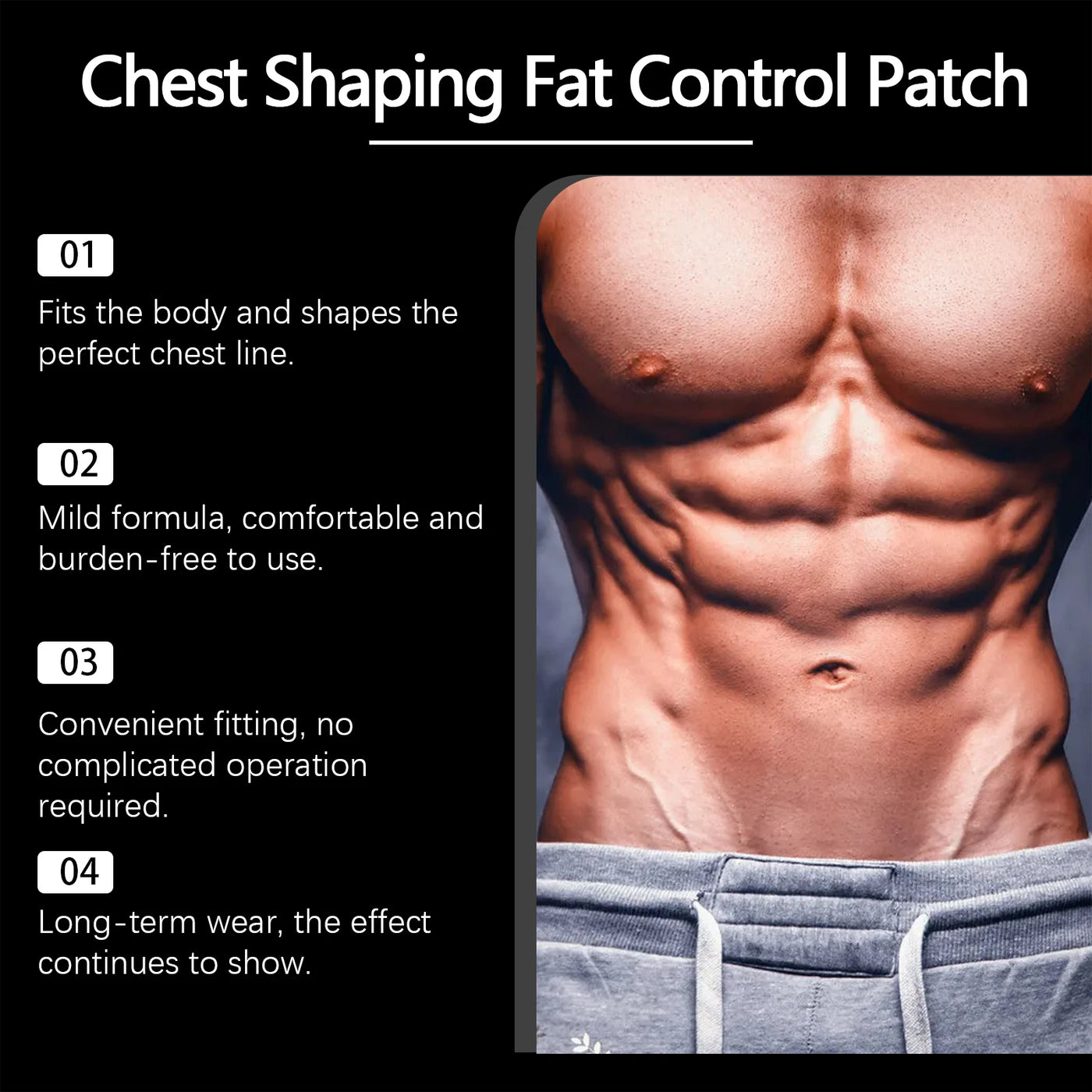 Man Gynecomastia Removal Patch Breast Reduction Tighten Anti Cellulite Strengthen Belly Muscle Body Fitness - LKBA