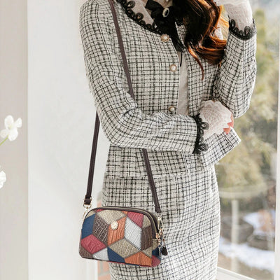 New Luxury Handbag Women Stitching Wild Messenger Bags Designer Brand Plaid Shoulder Bag Female Ladies Totes - LKBA