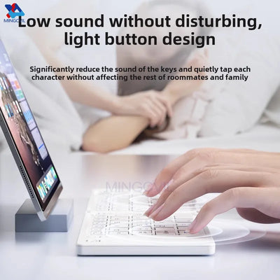 Mini Foldable Wireless Keyboard Slim Portable Bluetooth Keyboard Rechargeable Folding Keyboard - LKBA