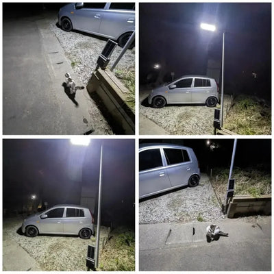 250W Solar Lights Outdoor Waterproof 8000LM LED Flood Lights Motion Sensor with Remote 3 Modes Street Lamp for Yard Garden Path - LKBA