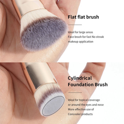 2PCS Foundation Brush Set for Liquid Cream Powder Contour Buffing Blending Concealer Face Brush Cosmetic Makeup Tools - LKBA