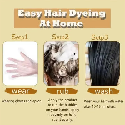 Pure Natural Herbal Hair Dye Shampoo 5 Minutes Change Hairs Color Non-irritating Repair Gray White Fashion Hair Care Women Men - LKBA