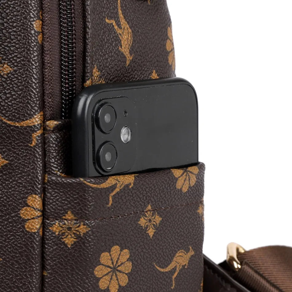 Ladies Backpack Designer High Quality Leather Women Bag Luxury Fashion Printing Tassel School Bags Large Capacity Backpacks Sac - LKBA