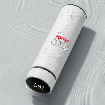 New Car Smart Thermos Bottle Temperature Stainless Travel Mug Emblem For Audi A7 A8 A3 A4 A5 A6 TT Q3 Q5 Q7 A1 B5 B6 B7 B8 B9 8P