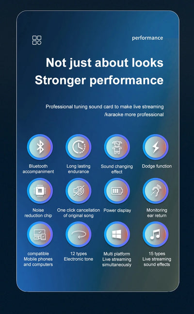 Audio Mixer with Voice changer, Podcast Mixer, Sound Card for Phone Gaming Karaoke Studio Live Streaming Podcast - LKBA