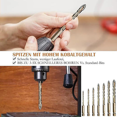 12PCS Hexagonal Shank Tile Drill Set Glass Drill Masonry Drill Bit Set 3-12 mm Drill Ceramic Drill Tile Drilling Tools Set - LKBA