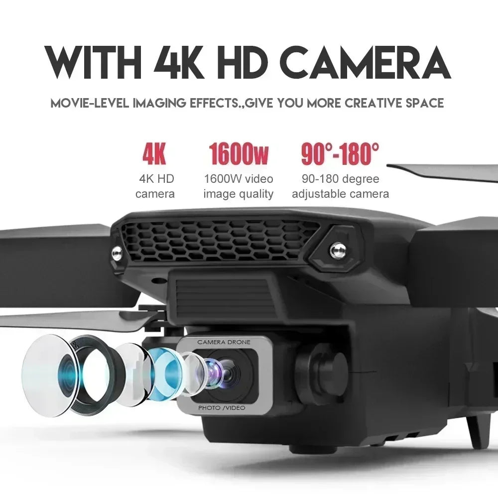 2025 E88Pro RC Drone 4K Professional With 1080P Wide Angle HD Camera Foldable Helicopter WIFI FPV Height Hold - LKBA